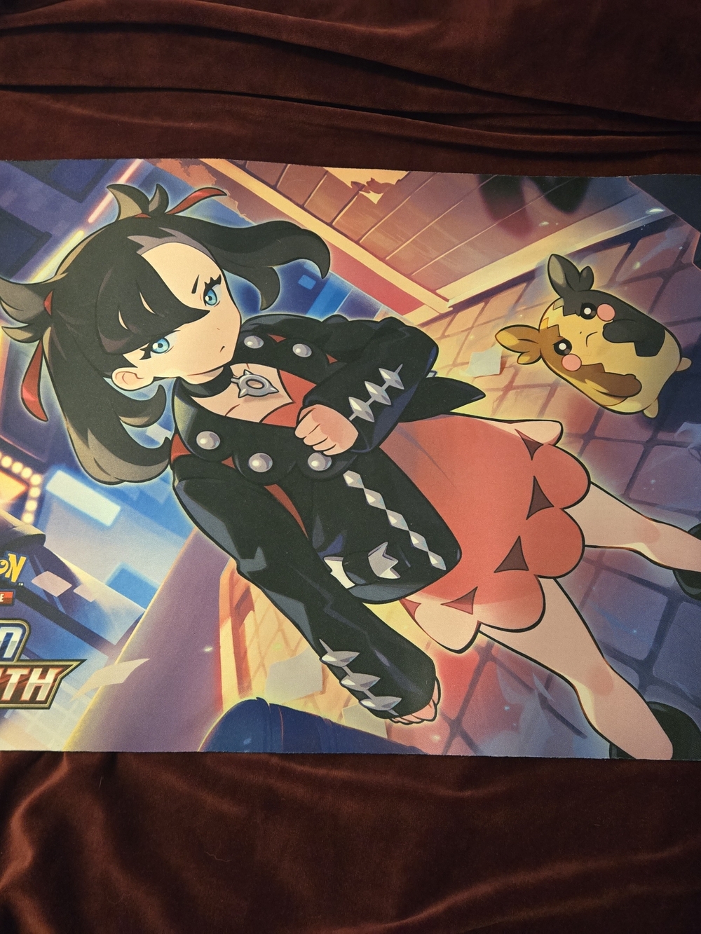 Pokemon Gym Leader Marnie Playmat - Black & Pink Artwork